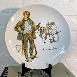Collectible CM Russell Plate | Vintage "I Rode Him" Self-Portrait